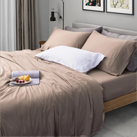 Feuilles de refroidissement en bambou tissu naturel ensemble de literie en bambou style tissé moderne taie d'oreiller en bambou