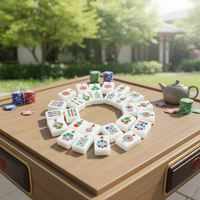 Tuiles de Mahjong en Mélamine Acrylique Qualité Professionnelle Rouge Rose Quatre Joueurs Style Contemporain Conception Pliable Stock Disponible