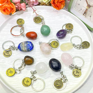 New Product Healing Crystal Gemstone Hand Craft Constellation Crystal Keychain for Energy or Gift