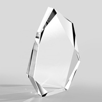 Plaque en verre K9 transparent sablée sur mesure, nouveau design, bouclier à facettes, trophées et récompenses personnalisés avec LOGO pour cadeaux d'affaires en gros
