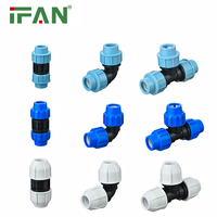 Raccords de tuyauterie en HDPE d'approvisionnement en eau d'irrigation de ferme d'usine IFAN tous les Types taille bleu HDPE PE PP raccords de compression