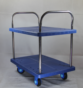 <strong>Big</strong> Load Double Layered Silent Four-Wheel Platform Material <strong>Cart</strong> Without Guardrails 300kg Capacity - Product Image 4