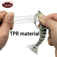 TAKEDO Lot de 3 leurres crevettes OEM en TPR 120MM 17G, appât de pêche souple en TPE, imitation crevette, avec hameçon de pêche VMC 5/0