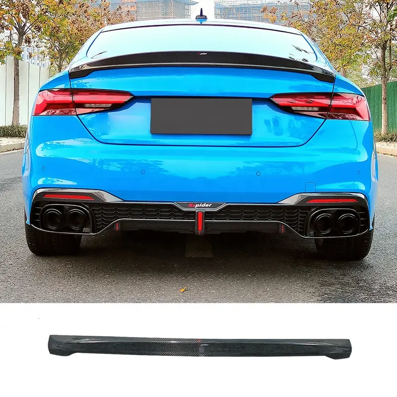 2017-2022 For AUDI A5 lip spoiler AUDI A5 spoiler style C8 real carbon fiber Material Car Rear Wing Color Rear Spoiler