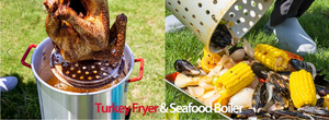 Friteuse à dinde d'extérieur 30 Qt et cuiseur à fruits de mer 10 Qt avec brûleur 50000 BTU, panier, 2 grilles perforées et 2 thermomètres - Product Image 3