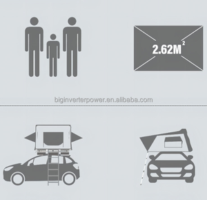 Tente de toit pour 2 personnes, coque rigide en ABS, poteaux en aluminium, pour SUV, camion, camping (vente en gros) - Product Image 6