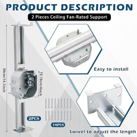 1 Paquete de Soporte de Montaje Ajustable para Ventilador de Techo de Hierro con Fácil Instalación para Uso en Interiores