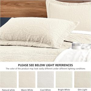 Factory King Size Modern Style Coin Pattern <strong>Beige</strong> Coverlet <strong>Bedspreads</strong> for All Season 106"x96" - Product Image 4