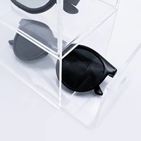 Présentoir de bureau CYC, étagère de rangement multicouche anti-poussière, support portable pour lunettes de soleil et lunettes