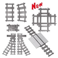 Blocs de construction en plastique DELO TOYS, ensemble de rails de train, 20 pièces, pour les enfants de 8 à 13 ans, pièces détachées