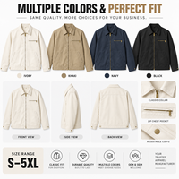 Veste de travail personnalisée pour homme, crème, zippée, col rabattu, poche poitrine, poignets boutonnés – Fabricant OEM/ODM, fournisseur en gros