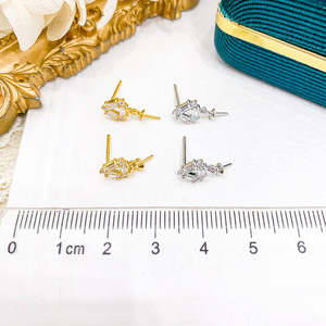 Boucles d'oreilles pendantes en argent S925 avec perles rondes de 8-11 mm et support vide, accessoires de perles DIY, tendance, 21156 - Product Image 3