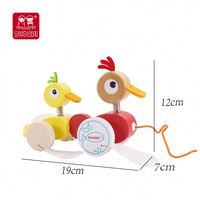 Vente chaude Enfants Apprentissage Précoce Jouer Animal En Bois Tirer Le Long Canard Jouet pour Enfants