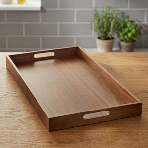Handmade Deluxe Elegant Eco Friendly Large <b>Breakfast</b> Serving <b>Tray</b> Wooden Restaurant Hotel Supplies Commercial Use Decorative - Product Image 1