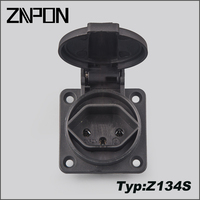 Prise murale étanche ZNPON 10A 250V pour usage industriel, robuste, avec couvercle de prise 3 broches, norme australienne T13 Z134S