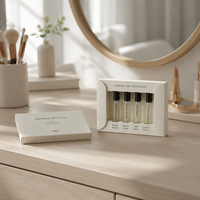 Ensemble de Découverte de Flacons d'Échantillons de Parfum Personnalisés à Design Simple et Prix Abordable, 4 Pièces, 2ML 3ML, Boîte en Papier