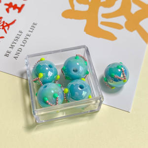 Peint à la main bricolage téléphone portable Bracelet chaîne accessoires crème poli trou droit Lucite perles crème chaîne perles en vrac - Product Image 5