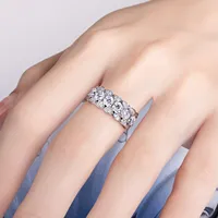 Bague MuShan en argent sterling 925 avec moissanite VVS, bague de soirée romantique pour partenaire, plaquée or véritable 18 carats, bagues brevetées MST