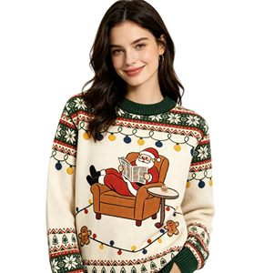 <span class=keywords><strong>Pull</strong></span> de Noël moche tricoté sur mesure pour <span class=keywords><strong>femme</strong></span> 2026 – Magnifique motif de Noël respirant, tricoté à la machine, idéal pour les fêtes - Product Image 6