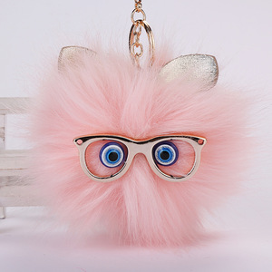 <span class=keywords><strong>Porte</strong></span>-clés pompon en fourrure <span class=keywords><strong>de</strong></span> <span class=keywords><strong>lapin</strong></span>, <span class=keywords><strong>lapin</strong></span>, hibou, <span class=keywords><strong>porte</strong></span>-cartes, 2020 - Product Image 4