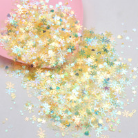 500g d'accessoires de bricolage sur le thème de l'hiver, paillettes en forme de flocons de neige de 4 à 9 mm, paillettes mélangées, cœurs creux pour décorations de Noël
