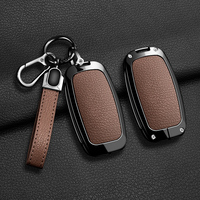 Étui de protection en métal et cuir pour clé de voiture Genesis G80 2023 2024 2025 G70 G90 G90RS4 GV60 GV80 Series, porte-clés tendance