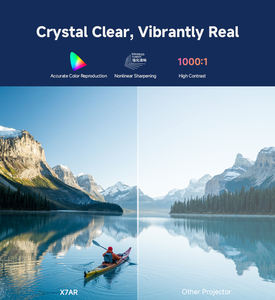 Projecteur HD 1080P X7AR à la meilleure valeur avec lampe 30000H, autofocus, 2 Go de RAM, 8 Go de ROM pour la <span class=keywords><strong>maison</strong></span> et les dortoirs - Product Image 4