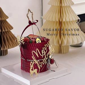 Decoración de Pastel Acrílica con Miel y Dulzura, Adornos para Pastel de Árbol de Navidad, Reno y Copo de Nieve, Accesorios para Decoración de Eventos - Product Image 3