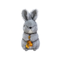 Peluche réaliste Lapin Angora Miyoni Gris Aurora - Détails Réalistes - Compagnie Chérie - 7,5 Pouces