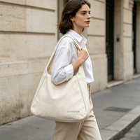 Sac fourre-tout spacieux en toile de coton robuste à poignées larges, idéal pour les courses, réutilisable, sac à bandoulière décontracté – Vente directe usine