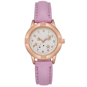 Reloj De Mujer Con Correa De Cuero Tachonado De Diamante Luminoso Y Aleación Reloj De Cuarzo Oro Rosa - Product Image 2