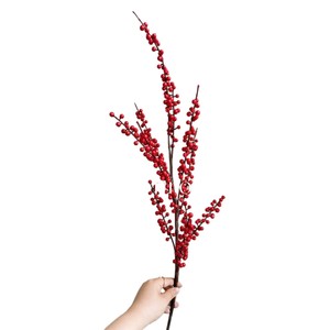 Ramas de Aloe Vera Artificiales con Bayas Rojas de Seda para Decoraciones del Hogar de Año Nuevo Chino, 9 Ramificaciones, Realistas y Hechas a Mano - Product Image 4
