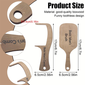 <span class=keywords><strong>Brosse</strong></span> à <span class=keywords><strong>cheveux</strong></span> amusante <span class=keywords><strong>pour</strong></span> homme <span class=keywords><strong>chauve</strong></span>, peigne en bois <span class=keywords><strong>pour</strong></span> hommes sans <span class=keywords><strong>cheveux</strong></span>, outil de toilettage rigolo - Product Image 6