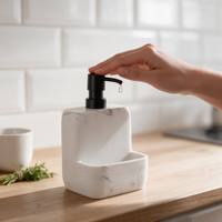 Distributeur de savon manuel en marbre, flacon pompe rechargeable, décoration pour lavabo de salle de bain