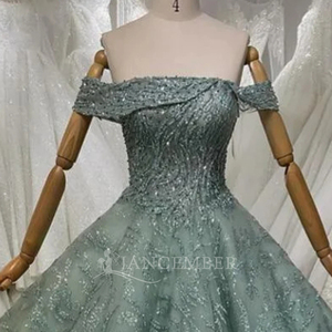 Mint Luxe Moderne Perlé Appliques Élégant Quinceanera Robes Chérie Robe De Bal Robe De Mariée Lsbh02 - Product Image 4