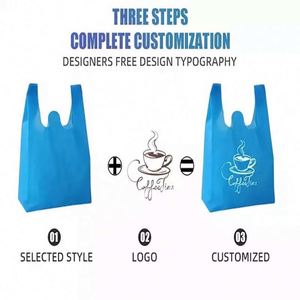 Sacs fourre-tout réutilisables en non-tissé, grand format, motif dessin animé, personnalisables, écologiques, pour le shopping et les t-shirts, prix abordable - Product Image 4