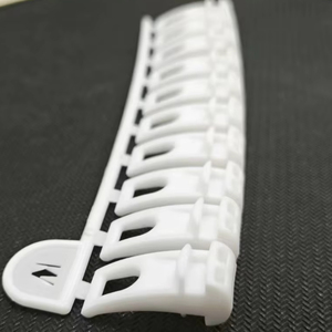Système de rideaux motorisé à cordon, 10 pièces, moderne, blanc, rail de tête en PC, à un seul lien, pliage en accordéon, rail inférieur, rideau en polyester - Product Image 2