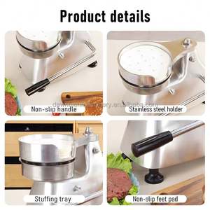 Machine à former des mini-hamburgers commerciale, manuelle, en acier inoxydable, pour la préparation de galettes de viande - Product Image 5