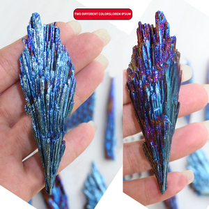 Cluster <span class=keywords><strong>di</strong></span> Cristalli Fiamma Blu per Decorazione Casa, Pietra Naturale <span class=keywords><strong>di</strong></span> Tormalina Titanio Placcata, Gemma dell'Amore per Feng Shui - Product Image 4