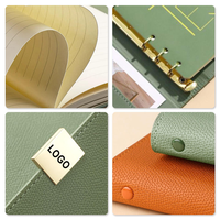 Ensemble de cahiers à feuilles mobiles A5 de haute qualité personnalisable couverture en cuir exquis bloc-notes couverture rigide couture reliure cadeau d'affaires