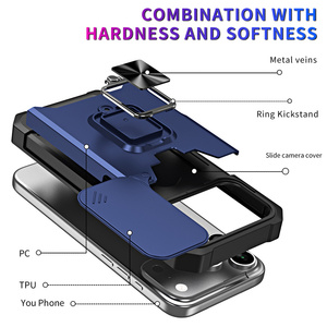 Cover Protettiva Antiurto per OPPO Realme C51/Realme <span class=keywords><strong>C53</strong></span> con Copri Fotocamera Scorrevole, Anello di Supporto Integrato e Slot Nascosto per Carte - Product Image 2