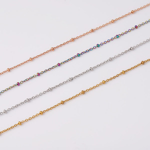 MW 45cm PVD 18K kalung rantai manik-manik satelit baja tahan karat klasik berlapis emas untuk pria wanita DIY pembuatan perhiasan Hari Jadi - Product Image 1