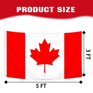 Promotional Large Size Digital Printed Flag 3x5FT Custom Flag Canada National Flag Canadian Red Maple Leaf 100D Polyester Flag - Product Image 2