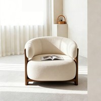 Fauteuil en bois massif de style minimaliste du milieu du siècle pour salon, hôtel, usage écologique, modulaire, une personne, bureau, maison