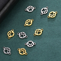 Breloques en forme de patte d'animal (chat, chien) plaquées or pour la fabrication de bijoux, pendentifs DIY en acier inoxydable pour colliers et bracelets