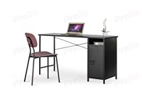 Bureau d'ordinateur en acier Predo OD50701 avec armoire à une porte, bureau de travail moderne en métal, montage facile, poste de travail avec rangement