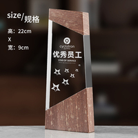 Trophée géométrique moderne en marbre avec base en pierre de marbre naturel pour la reconnaissance d'entreprise et les cérémonies de luxe – Trophée en cristal
