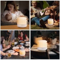 Réveil Veilleuse LED Lampe de Bureau Thermomètre Recharge USB Changement de Couleur RGB Contrôle Tactile Affichage Numérique Bureau Extérieur