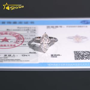 맞춤 제작 여성 약혼 반지 18K 진짜 금 트렌디 3캐럿 마퀴즈 컷 모이사나이트 다이아몬드 반지 고급 주얼리 - Product Image 5