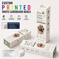 Boîte en carton blanc compacte avec pelliculage mat pour baume de soin des pattes, logo personnalisé imprimé, boîte de beauté rigide pliable